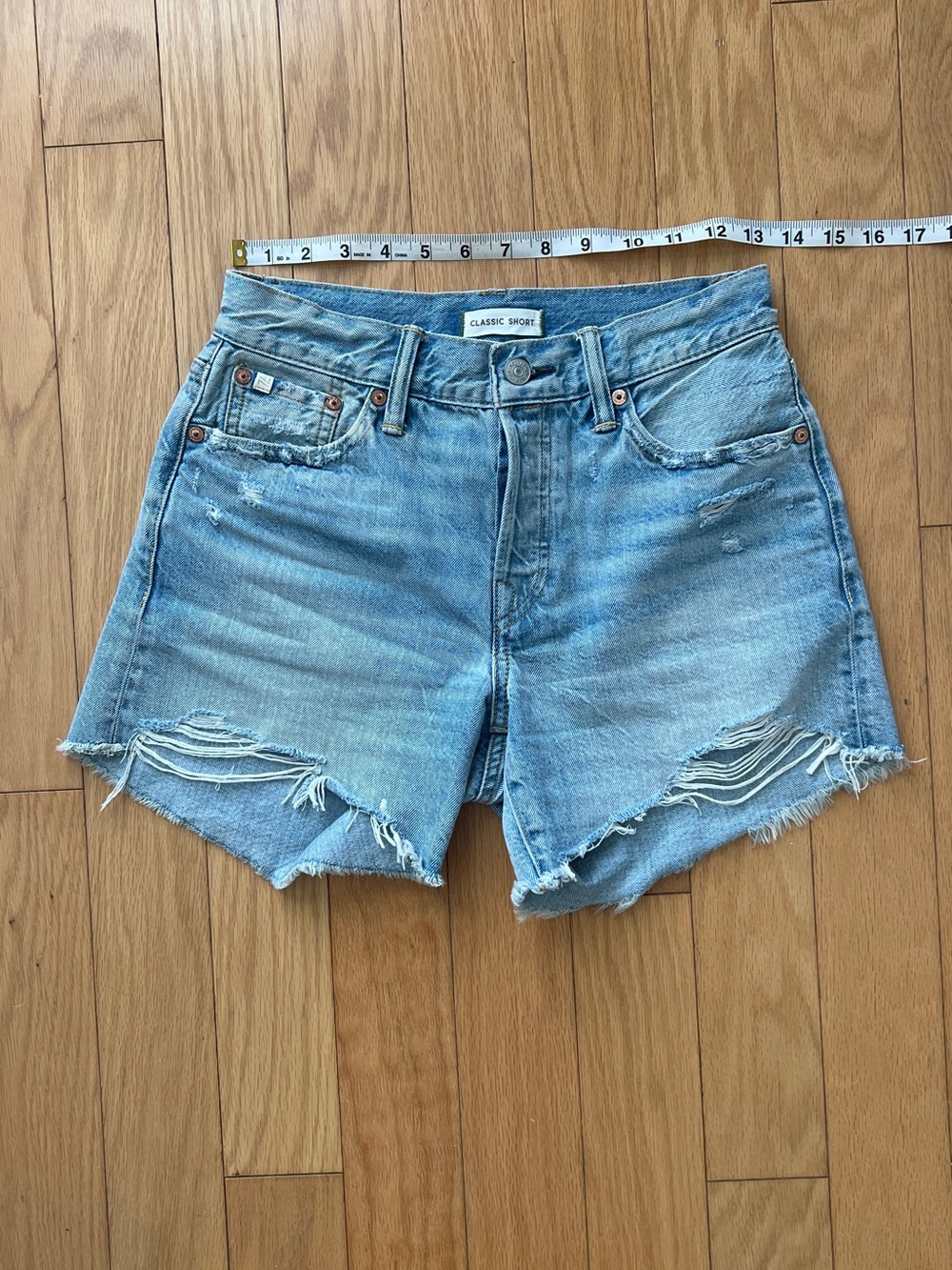 AE77 American Eagle Outfitters Light Blue Distressed Denim Cutoff Shorts